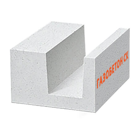 U-блок D500 Газобетон СК 500*250*400 мм купить в Санкт-Петербурге