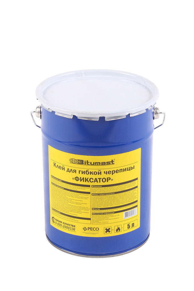 Клей для гибкой черепицы "Фиксатор" Bitumast, 5л купить в Санкт-Петербурге
