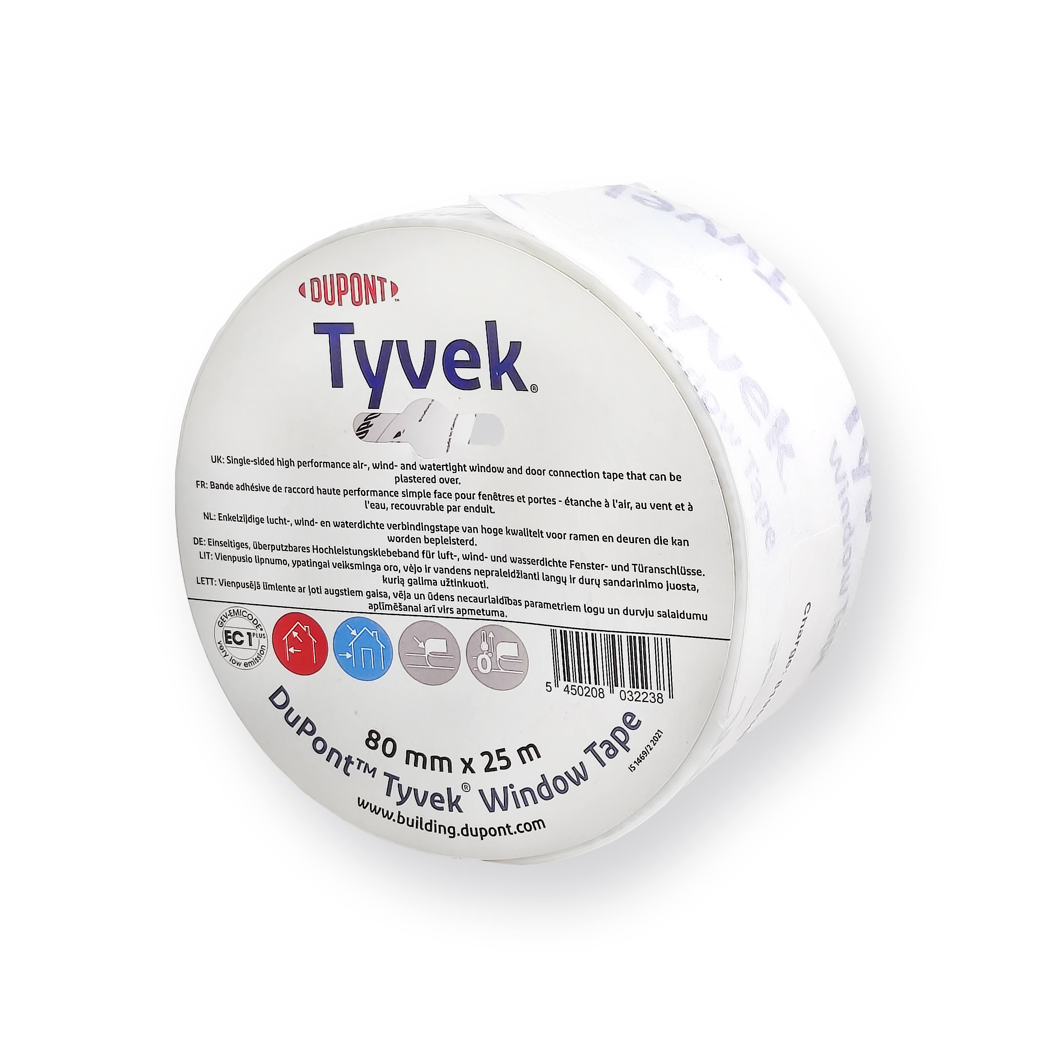 Оконная лента Tyvek DuPont Window Tape 80мм х 25м, Оконная лента Tyvek DuPont Window Tape 0.08х25м