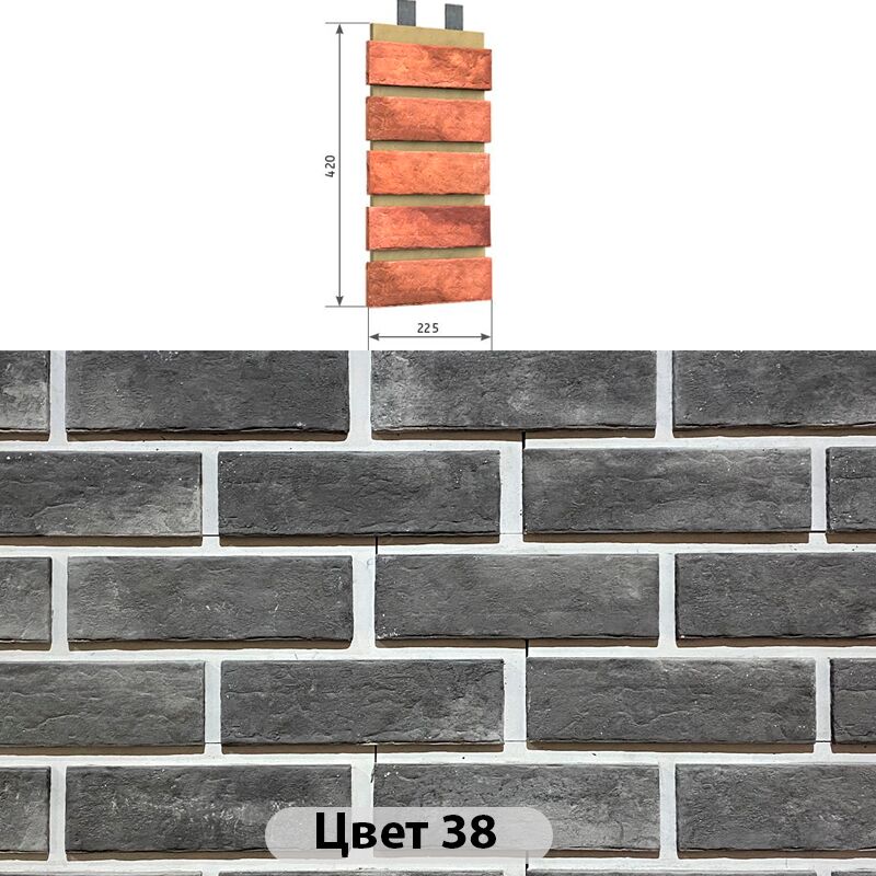 Наличник 5 кирпичей Мюнхенский кирпич 225х420, Наличник 5 кирпичей Мюнхенский кирпич Цвет №38 225х420