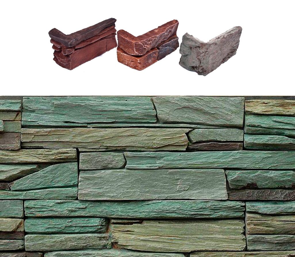 Искусственный камень угловой Танвальд 500х100мм зеленый 0.7пог.м CraftStone купить в Санкт-Петербурге