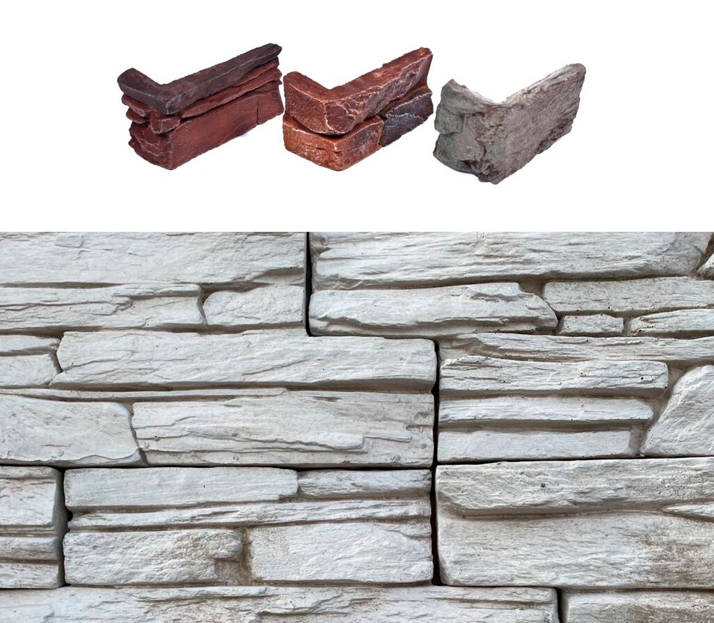 Искусственный камень угловой Танвальд 500х100мм белый 0.7пог.м CraftStone купить в Санкт-Петербурге