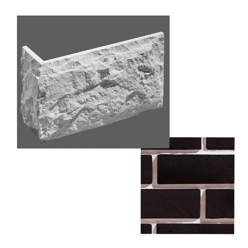 Leonardo Stone Искусственный камень Углы Лион цвет708/1 1,85мп/уп, 708/1 (чёрный)