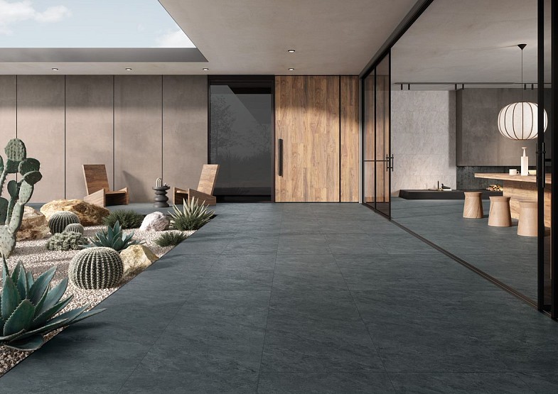 Керамогранит Quarstone 120x60x0.8 Антрацит нат. ректифицир. (2шт/уп/1.44м2) VitrA купить в Санкт-Петербурге