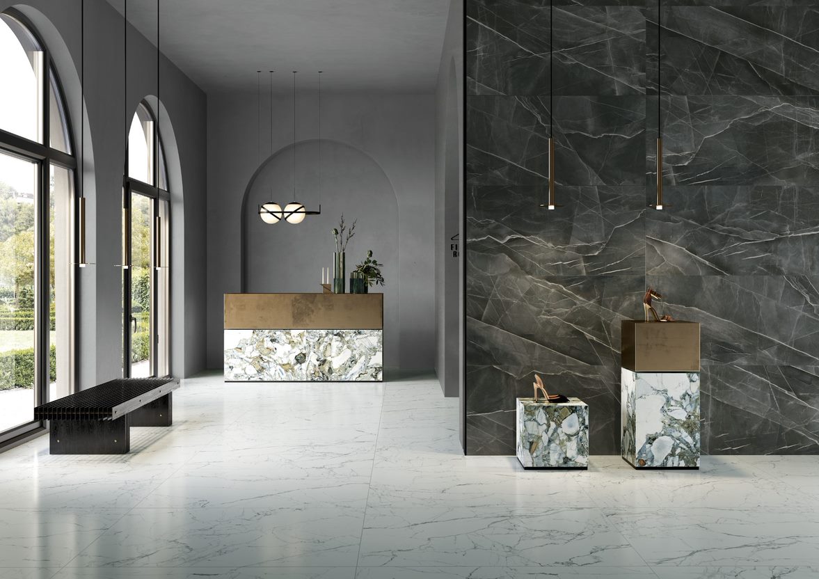 Керамогранит CityMarble 120x60x0.9 Калакатта Блэк лаппатир. ректифицир. (2шт/уп/1.44м2) VitrA купить в Санкт-Петербурге