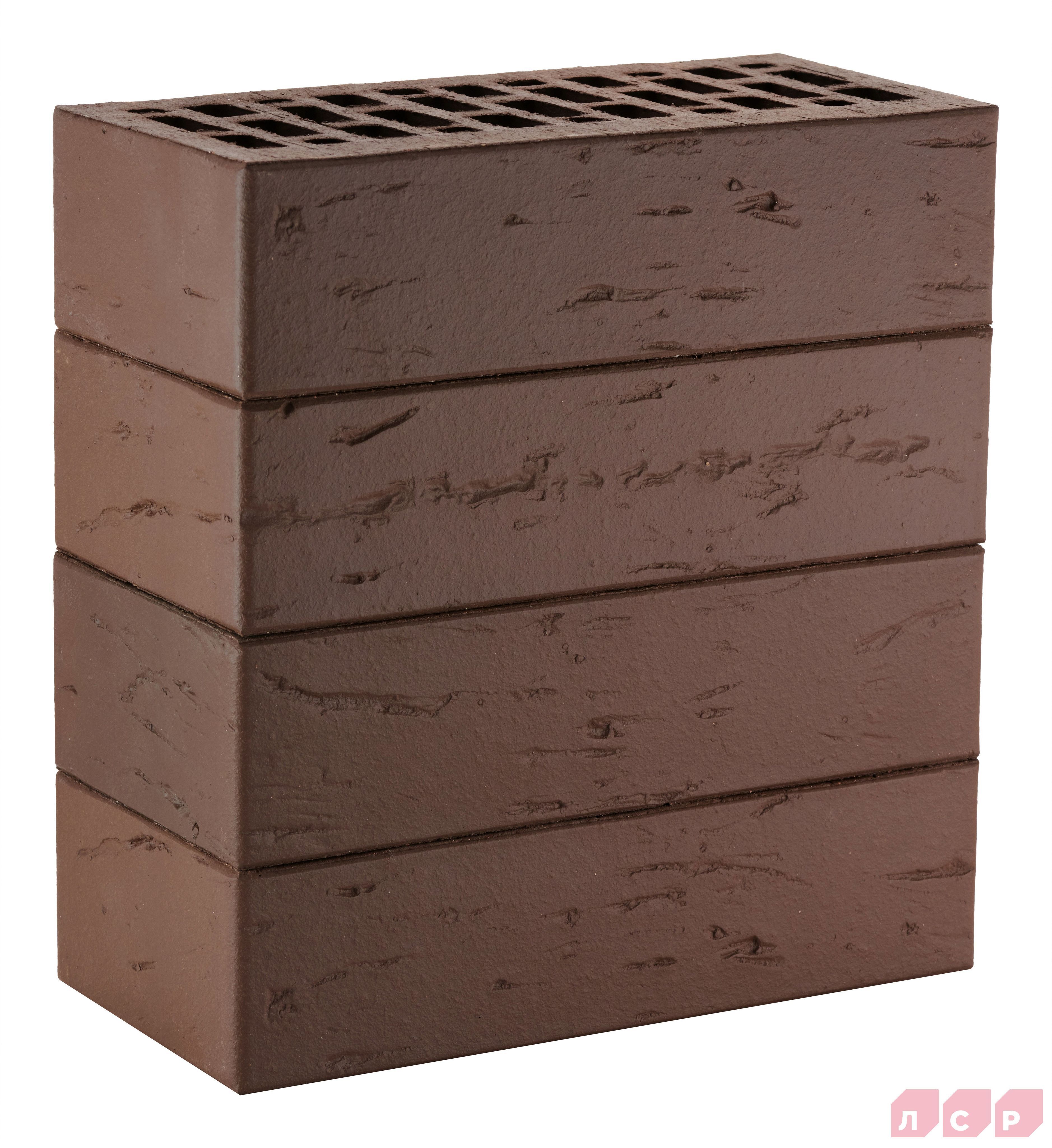 ЛСР Кирпич лицевой пустотелый 1NF утолщ.ст темно-коричневый М-175 рустик 480шт (РКЗ) купить в Санкт-Петербурге