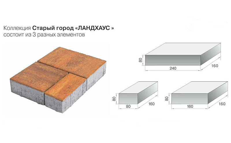 BRAER Тротуарная плитка Старый город Ландхаус 2.0 Серый 60мм 12,9м2/пд