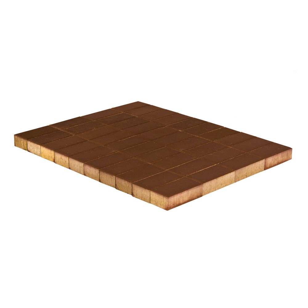 Тротуарная плитка Прямоугольник коричневый 200х100х60 мм, Тротуарная плитка Прямоугольник коричневый