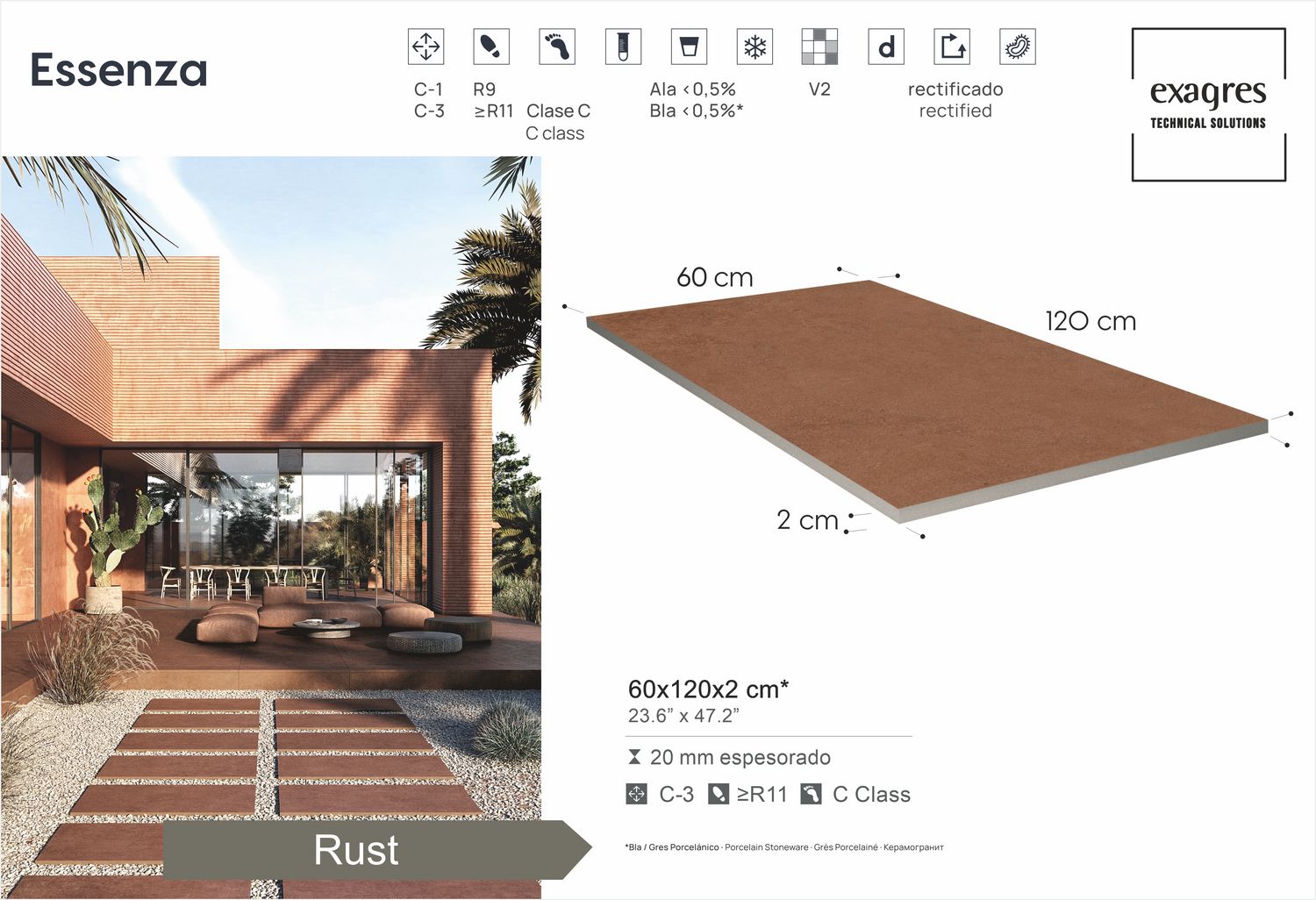 Керамогранит уличный Essenza Rust Base C3 600х1200х20мм 1шт/уп TERRASLAB купить в Санкт-Петербурге