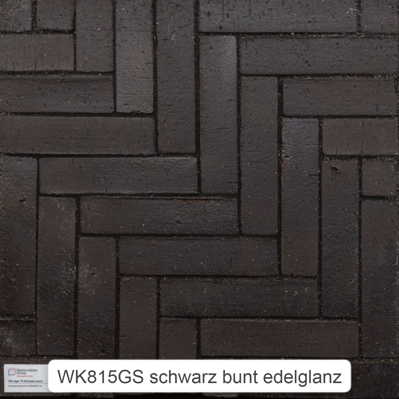 WK815GS Schwarz bunt edelglanz riegel без фаски дорожный клинкер, WK Тротуарный клинкер WK815 Riegel Schwarz-bunt Edelglanz без фаски 240х55х52мм 858шт/пд