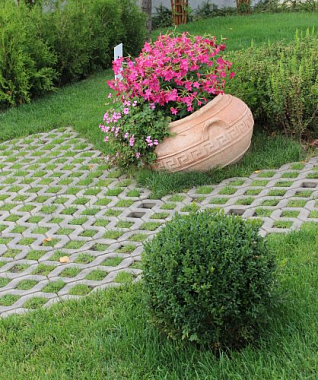 Б.1.ГР.8 Плитка бетонная тротуарная (однослойная) "Газонная решетка" Стандарт (гладкий) серый 9.6м2/ купить в Санкт-Петербурге