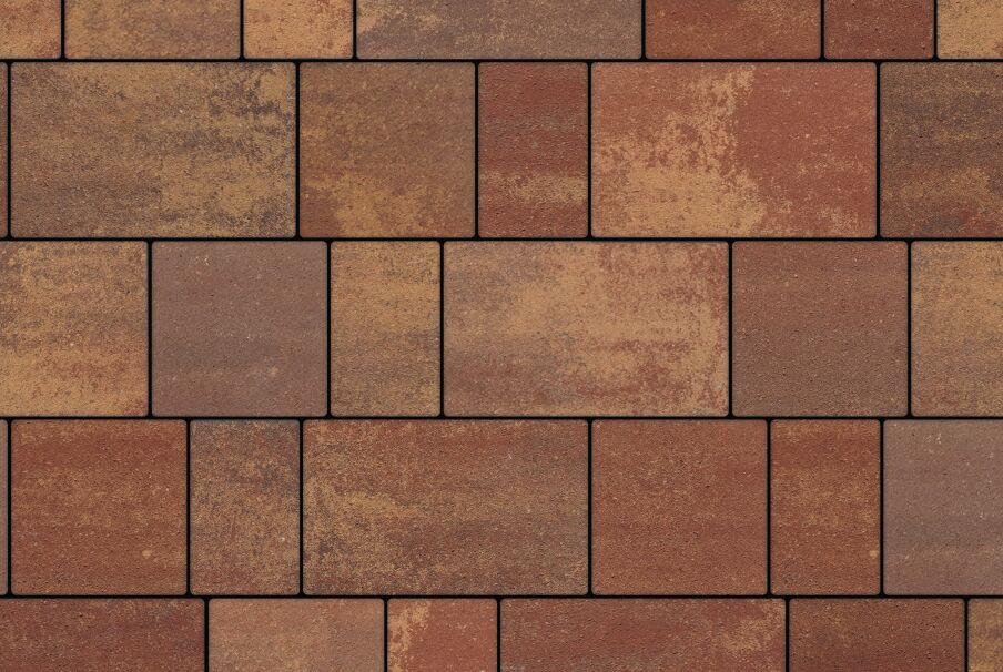 Б.1.Фсм.8 Плитка тротуарная "Старый город" (двухслойная) колормикс гладкий Вулкан 9.6м2/пд Выбор купить в Санкт-Петербурге