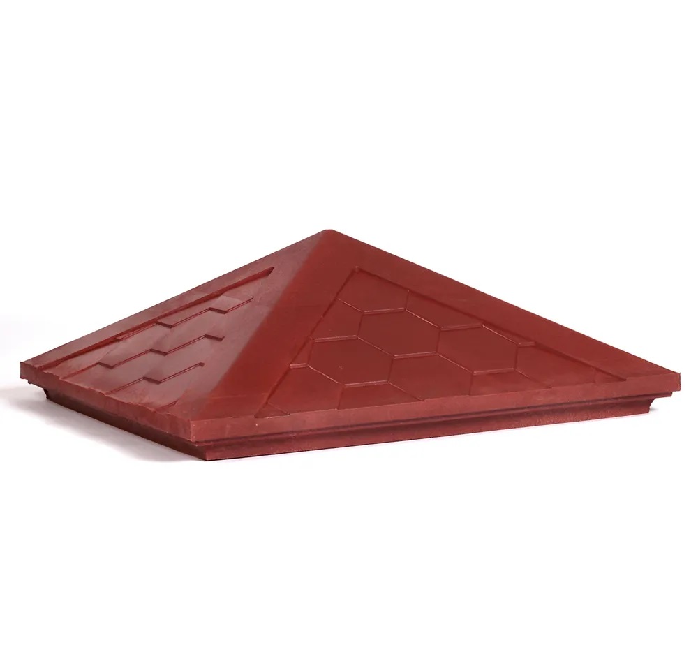 Колпак Laatta для столба полимерпесчаный, оголовок "Чешуя", вишня купить в Санкт-Петербурге