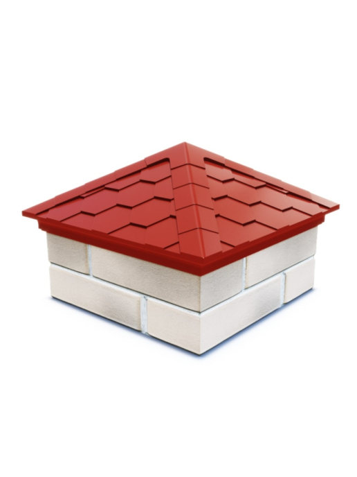 Колпак Laatta для столба полимерпесчаный, оголовок "Чешуя", вишня купить в Санкт-Петербурге