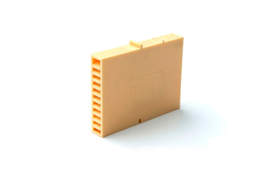 Вентиляционная коробка BAUT 80х60х12мм для кирпичной кладки желтая