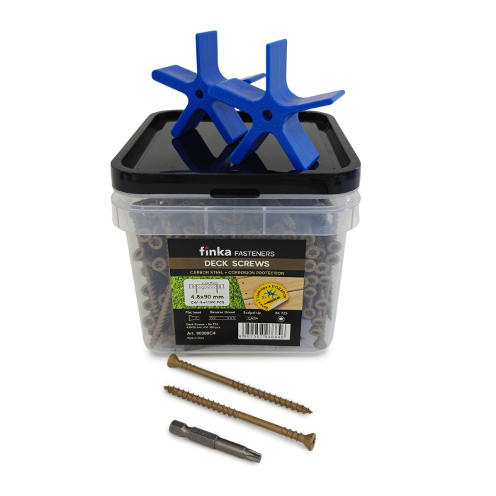 Упаковка саморезов Deck Wood Screws C4 T25 90x4.8мм 300шт/уп купить в Санкт-Петербурге