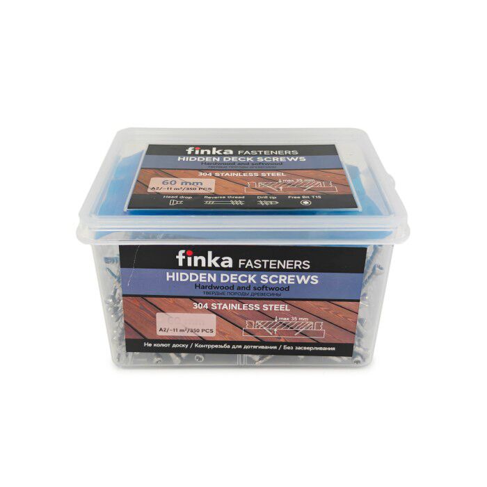 Упаковка саморезов Finka Hidden Deck Screws A2 75мм 350шт/уп купить в Санкт-Петербурге