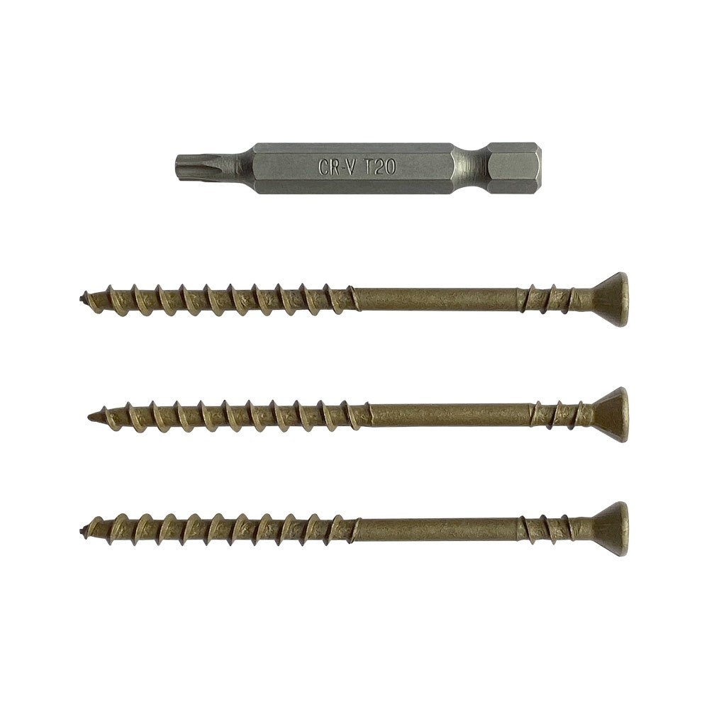 Упаковка саморезов CAMO PREMIUM DECKING SCREW PROTECH C4 T20 75х4.5 мм 1750шт/уп, серо-бежевый