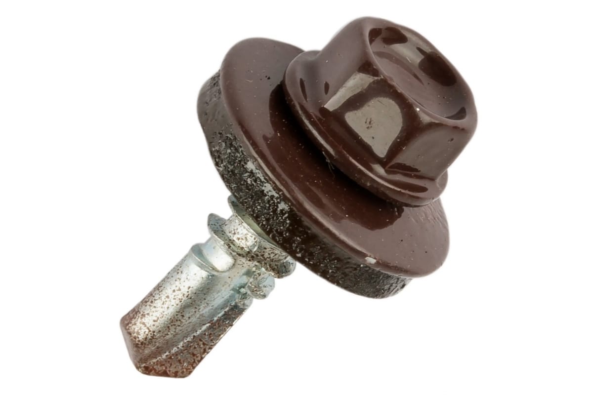 Саморезы для профлиста и штакетника окрашенные 250шт в упак. шестигранная головка, шайба ЕПДМ Daxmer D5.5*19мм купить в Санкт-Петербурге