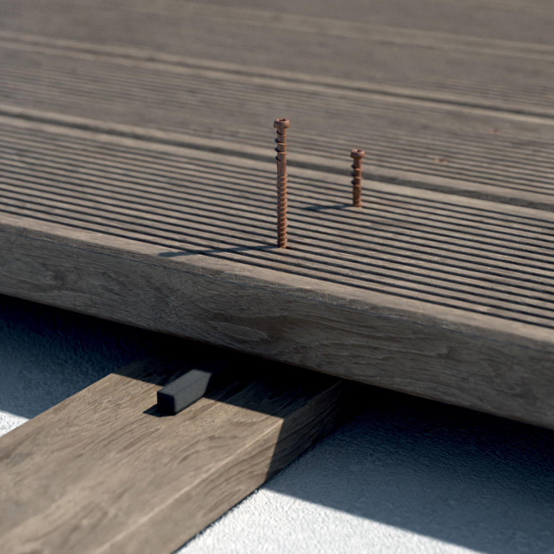 Шуруп для дерева/ДПК 5х70 цвет.антикорроз.покрытие потай.конич.головка коричневый100шт/уп HOLZTECHNIC/ROTHOBLAAS купить в Санкт-Петербурге