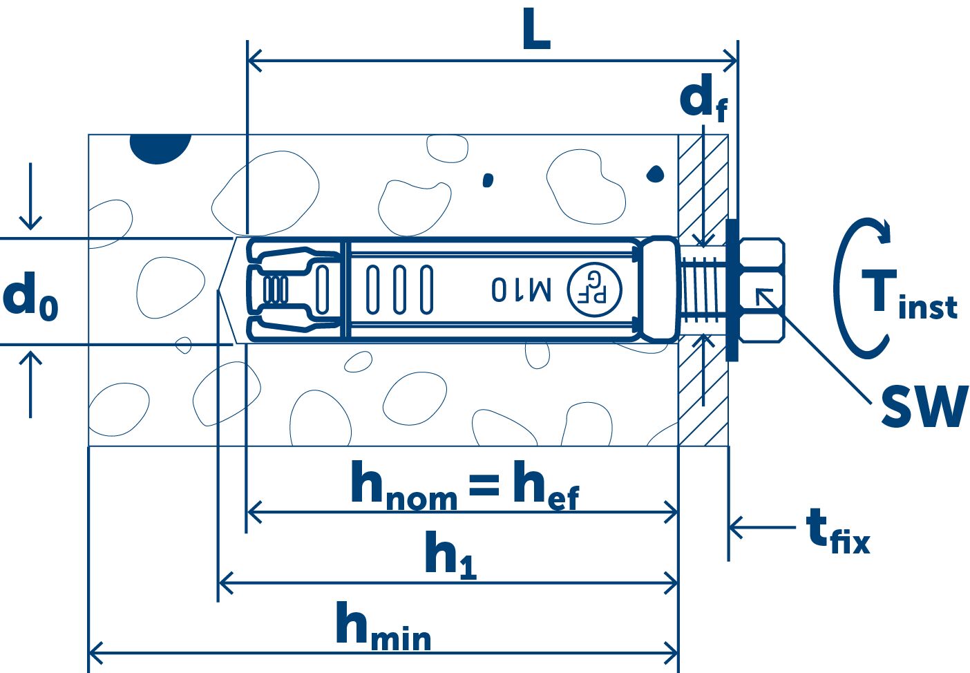 SORMAT LB 10-55 Анкер PFG с болтом LB 10-55 25шт/уп