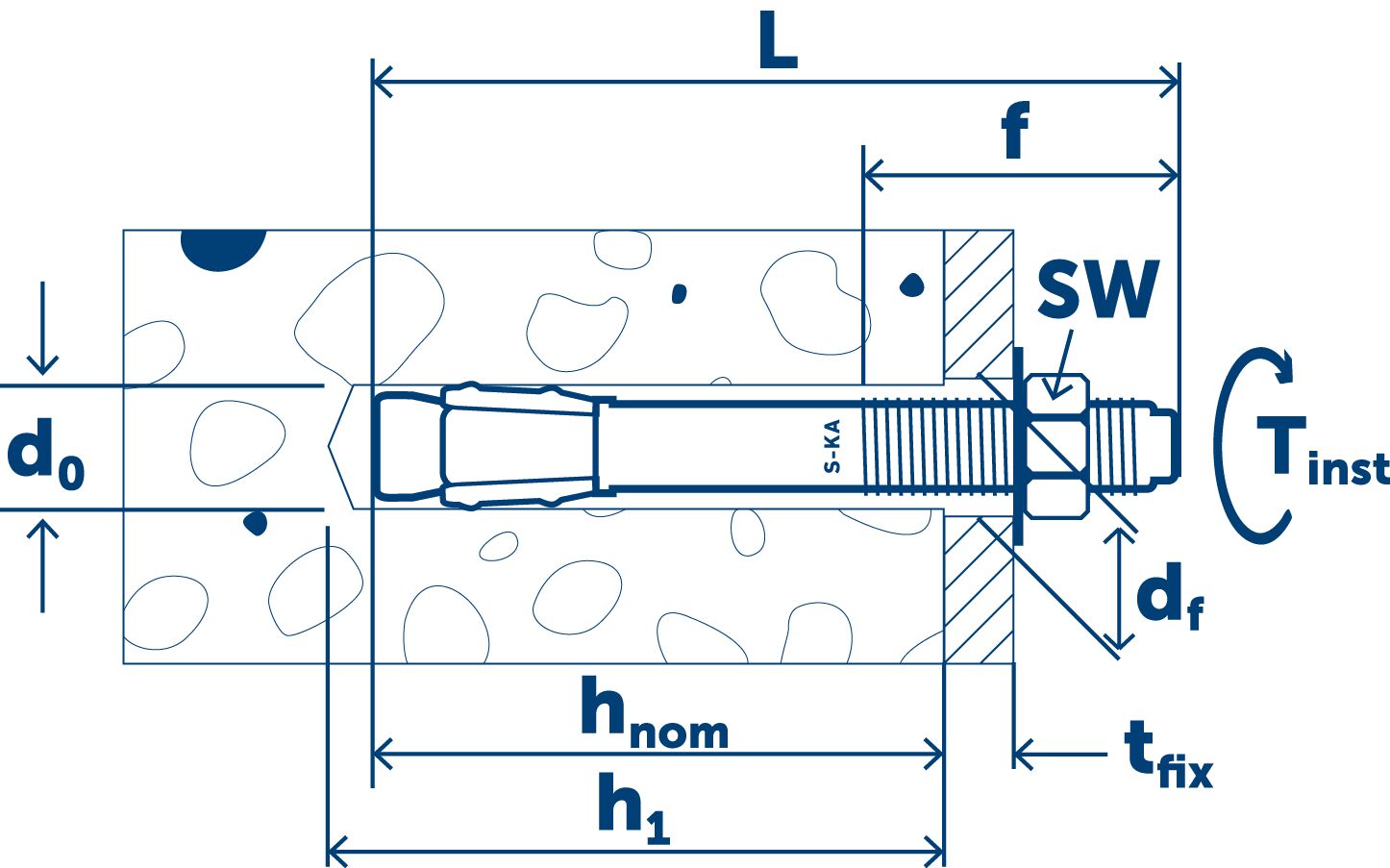 SORMAT S-KAH+ 10/40/20х105 A4 мм Анкер клиновой нерж. 25шт/уп