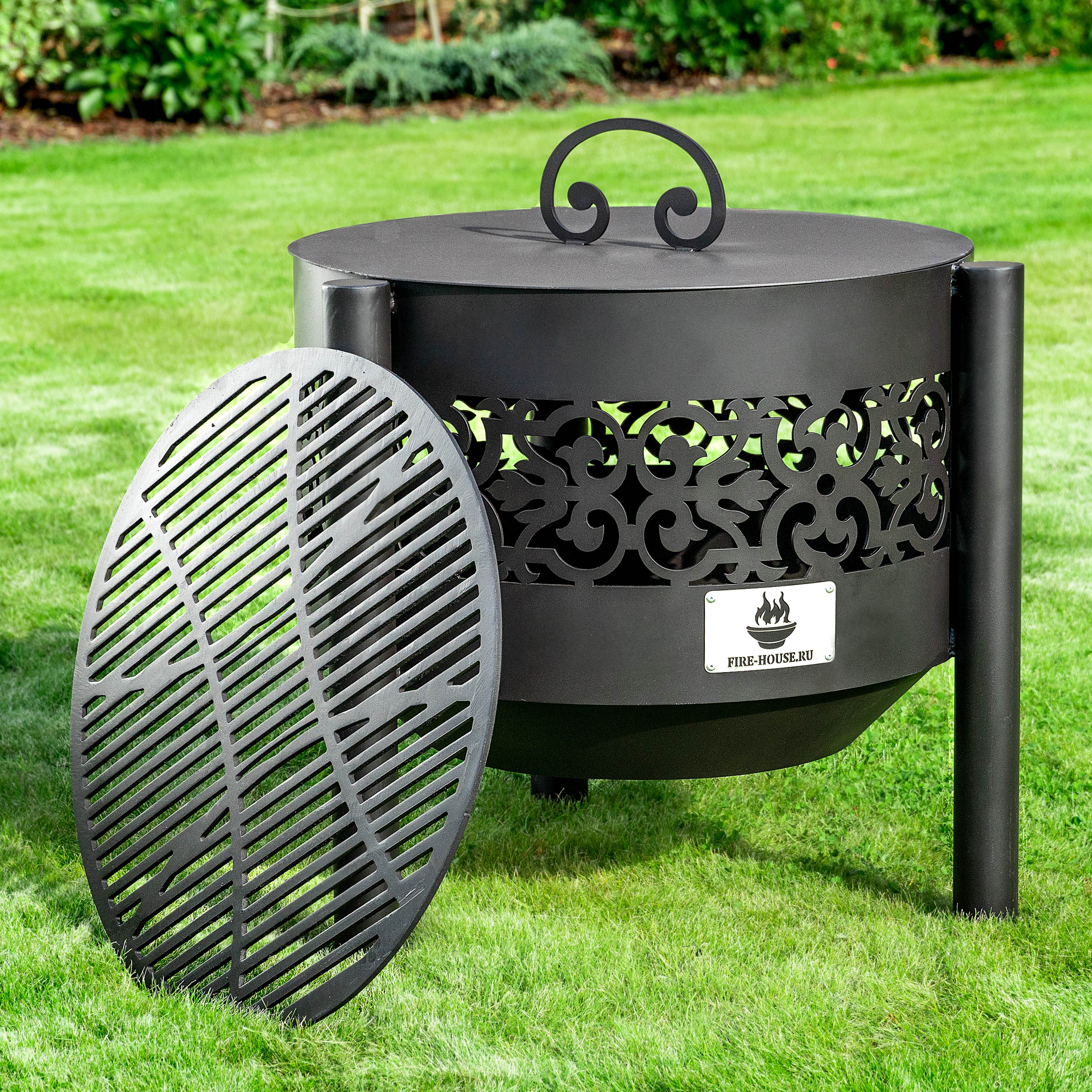 Костровая чаша "Ажурная" D500 на трубчатых ножках купить в Санкт-Петербурге