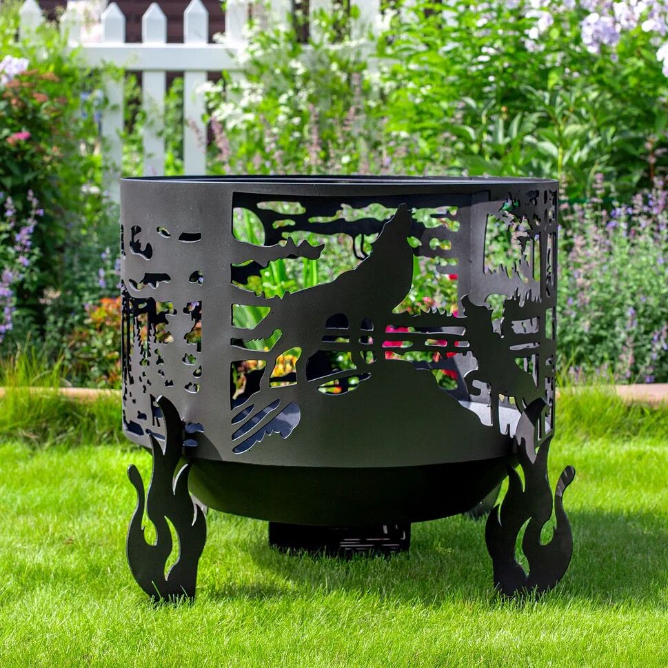 Костровая чаша "Волки" D600 коническое дно купить в Санкт-Петербурге