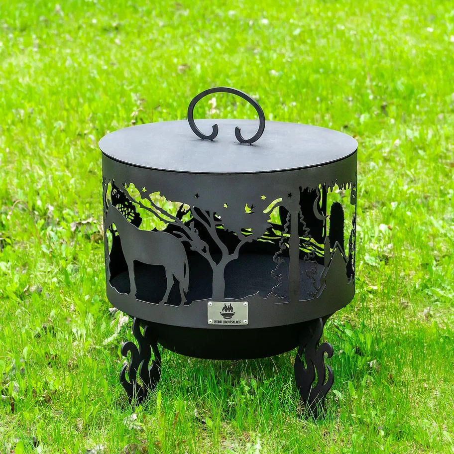 Костровая чаша "Ежик в тумане" d500 коническое дно купить в Санкт-Петербурге