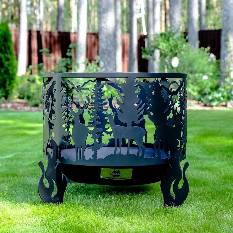 Костровая чаша "Олени" D600 коническое дно купить в Санкт-Петербурге