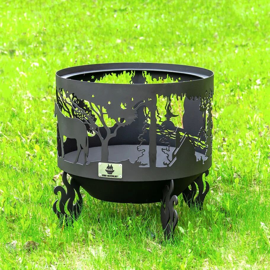 Костровая чаша "Ежик в тумане" D800 коническое дно купить в Санкт-Петербурге