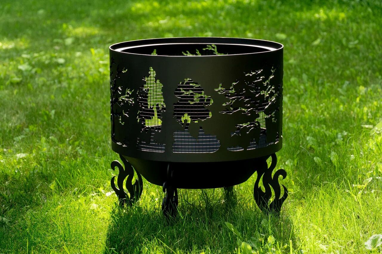 Костровая чаша "Деревья" D800 с защитной сварной сеткой  купить в Санкт-Петербурге