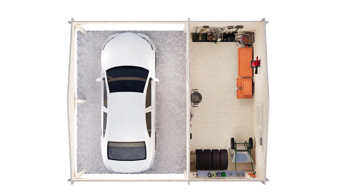 Навес 26 с хозблоком Стандарт (брус 44 мм) ТН купить в Санкт-Петербурге