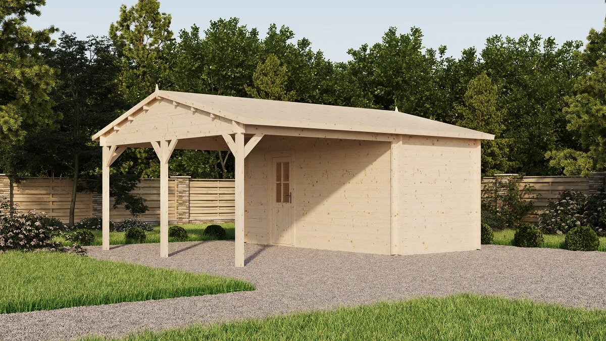 Навес 26 с хозблоком Комфорт (брус 44 мм) ТН купить в Санкт-Петербурге