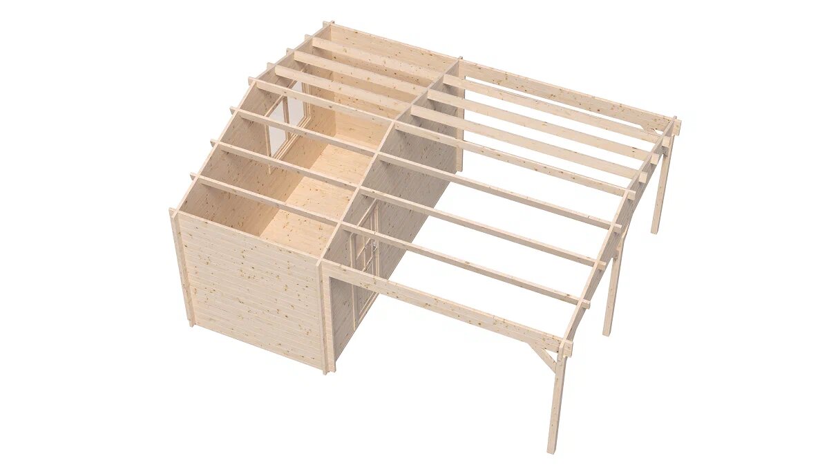 Навес 26 с хозблоком Стандарт (брус 44 мм) ТН купить в Санкт-Петербурге