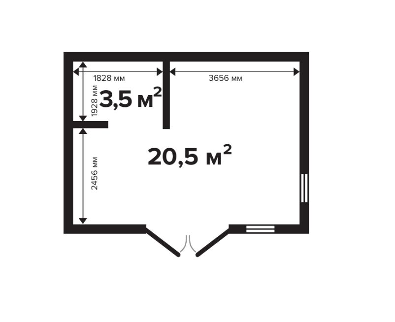 Дом гостевой 24 Стандарт (брус 44мм) ТН купить в Санкт-Петербурге