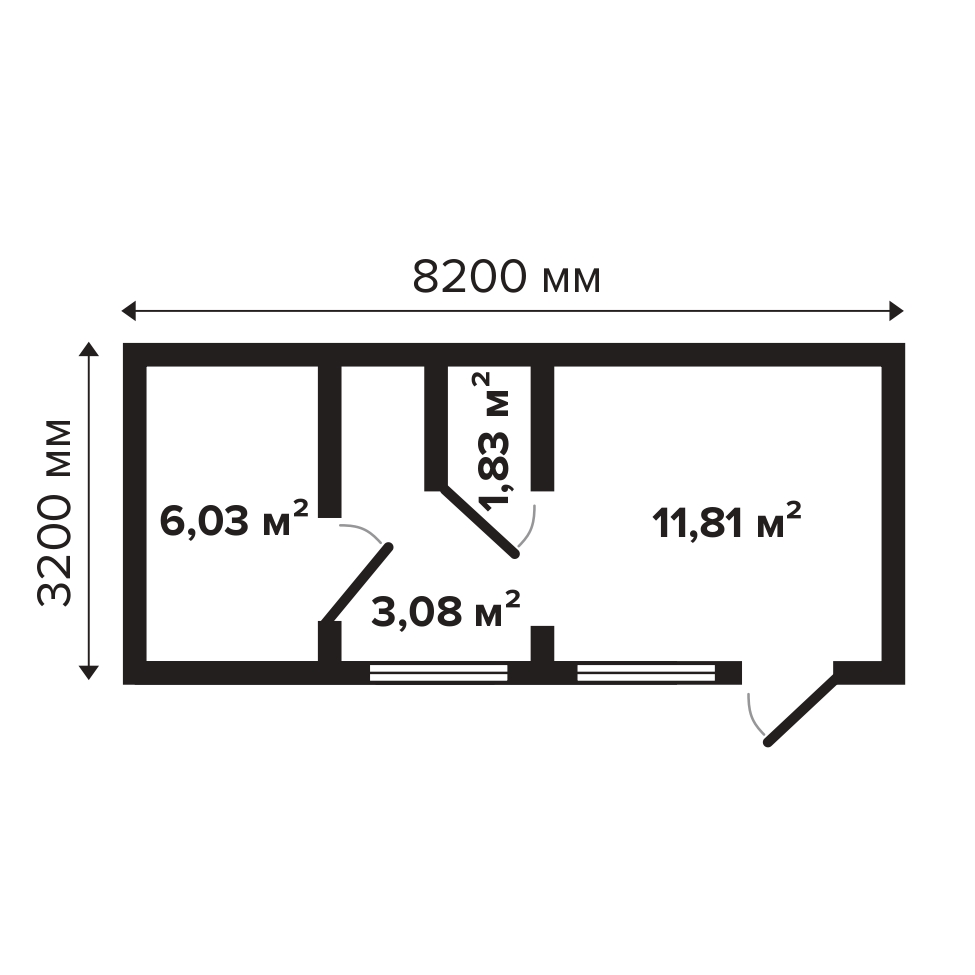 Баня 23 Комфорт (брус 44мм) ТН купить в Санкт-Петербурге
