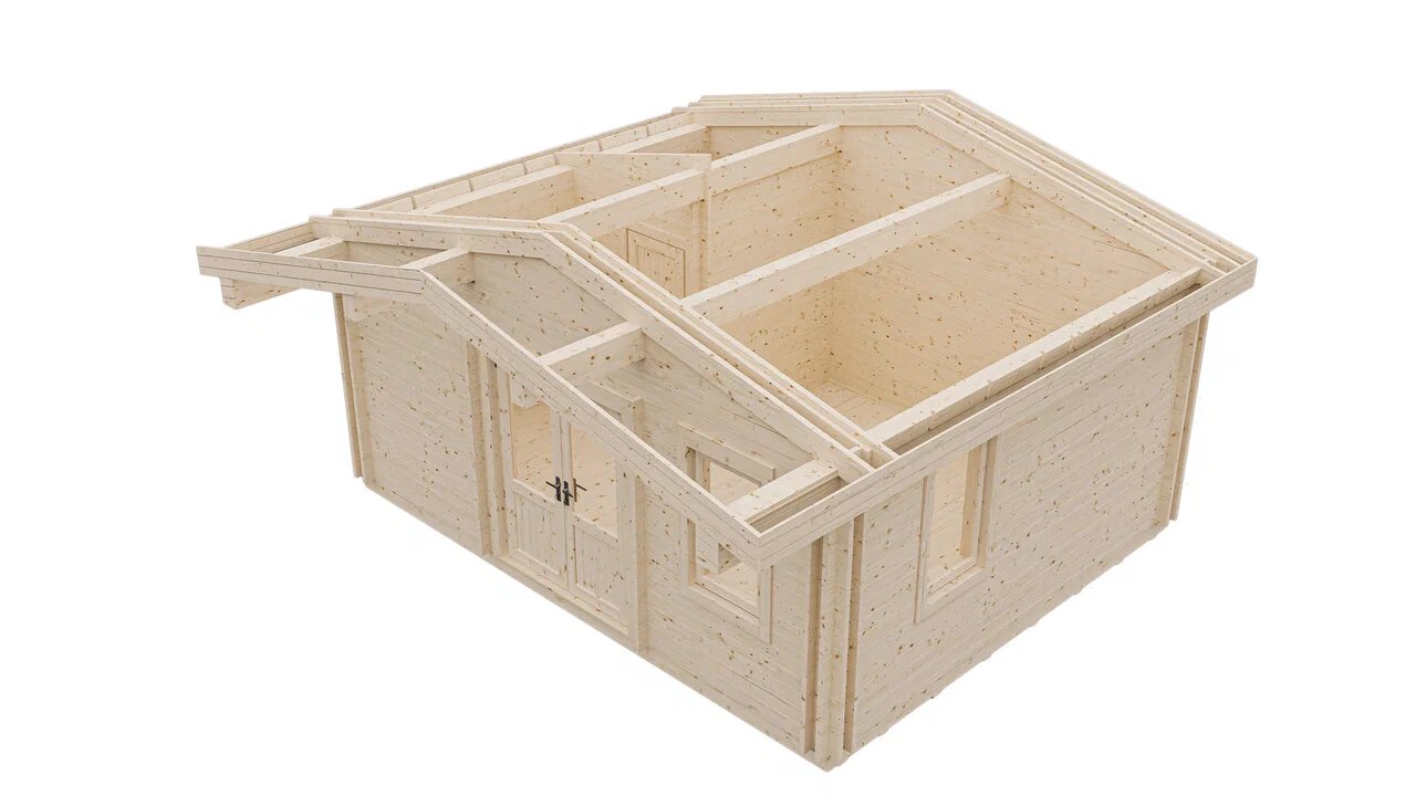 Дом дачный 21 двойной брус Комфорт (брус 44мм) ТН купить в Санкт-Петербурге