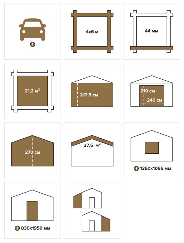 Гараж 21 Стандарт (брус 44 мм) купить в Санкт-Петербурге