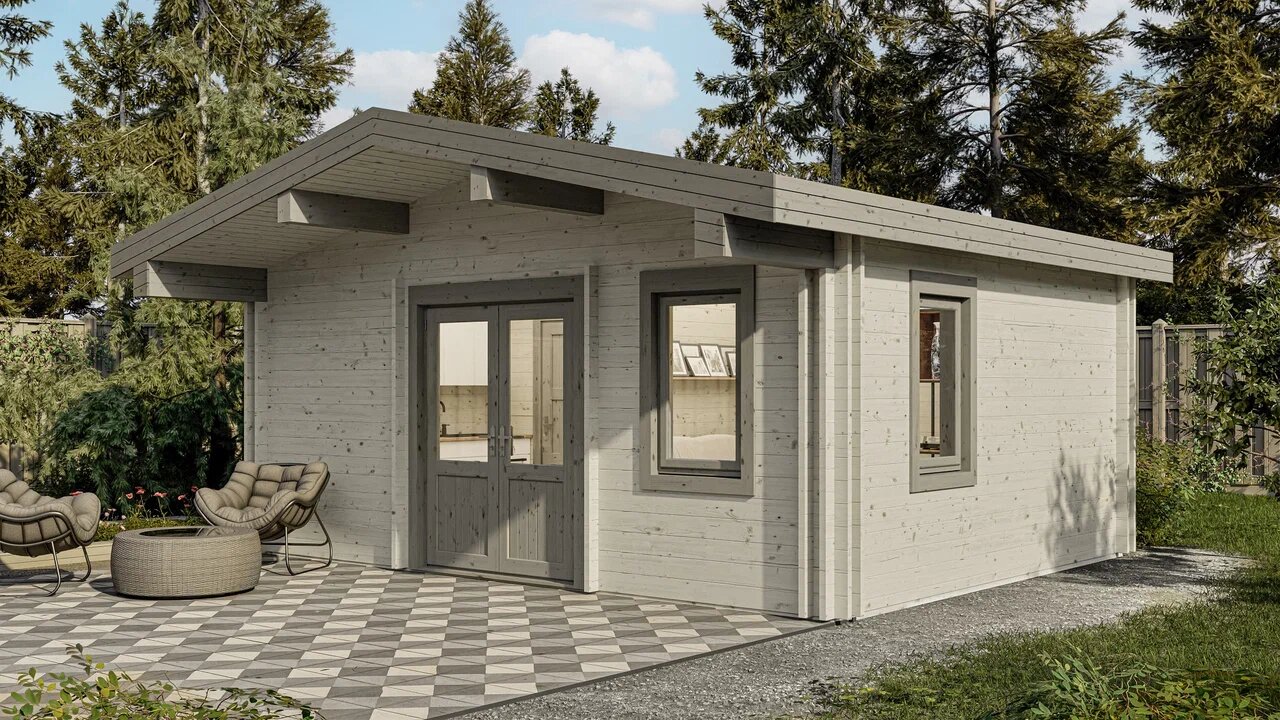 Дом дачный 21 двойной брус Комфорт (брус 44мм) ТН купить в Санкт-Петербурге