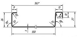 чертеж двойной стоячий фальц