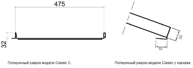 Фальцевая кровля Ruukki Classic чертеж