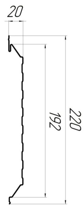 чертёж металлического сайдинга Евробрус одноволновый с тиснением 