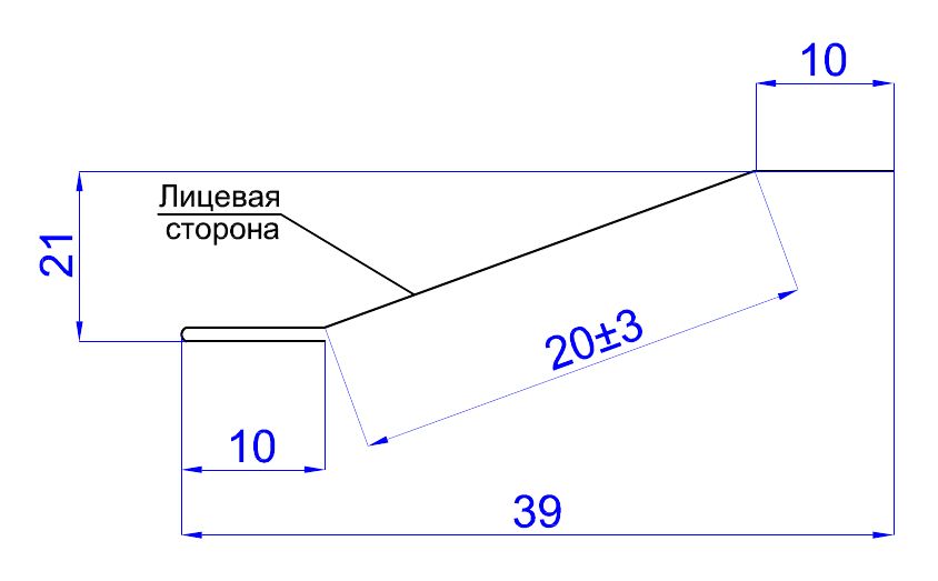 чертёж планки начального сайдинга