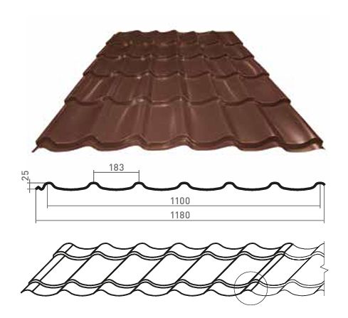 Металлочерепица СМ Классик<br>Rooftop Ultra (Стальной Кашемир)