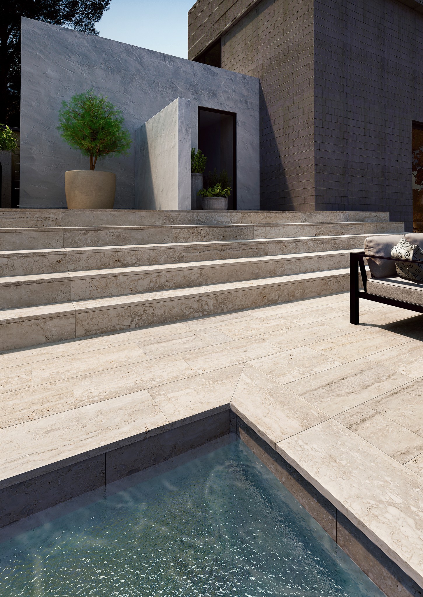 Плитка напольная клинкерная Marbles Travertino С1 60х120х0.92см матовая 2шт/1.44м2/уп Exagres купить в Санкт-Петербурге