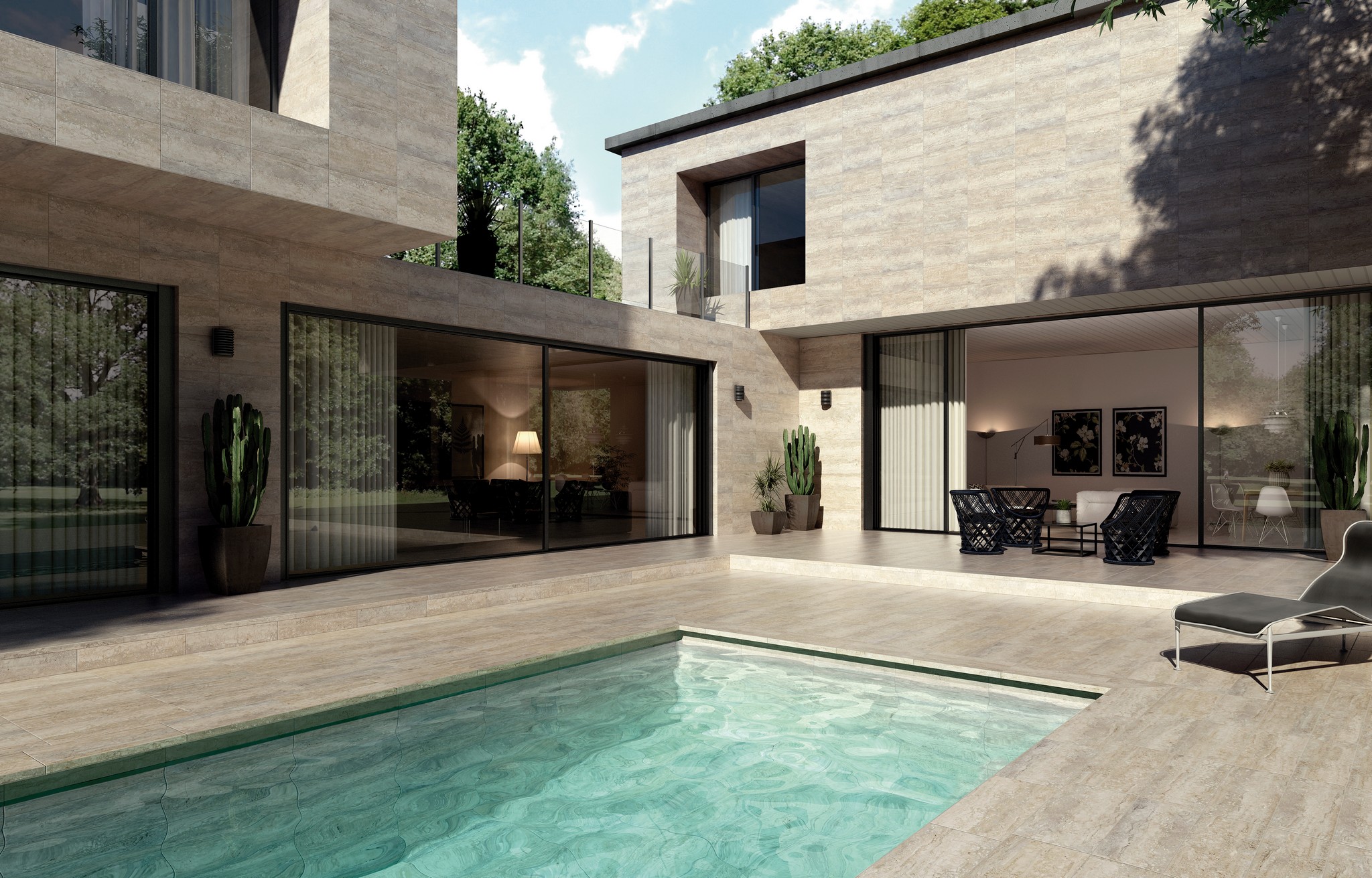 Плитка напольная клинкерная Marbles Travertino С1 60х120х0.92см матовая 2шт/1.44м2/уп Exagres купить в Санкт-Петербурге