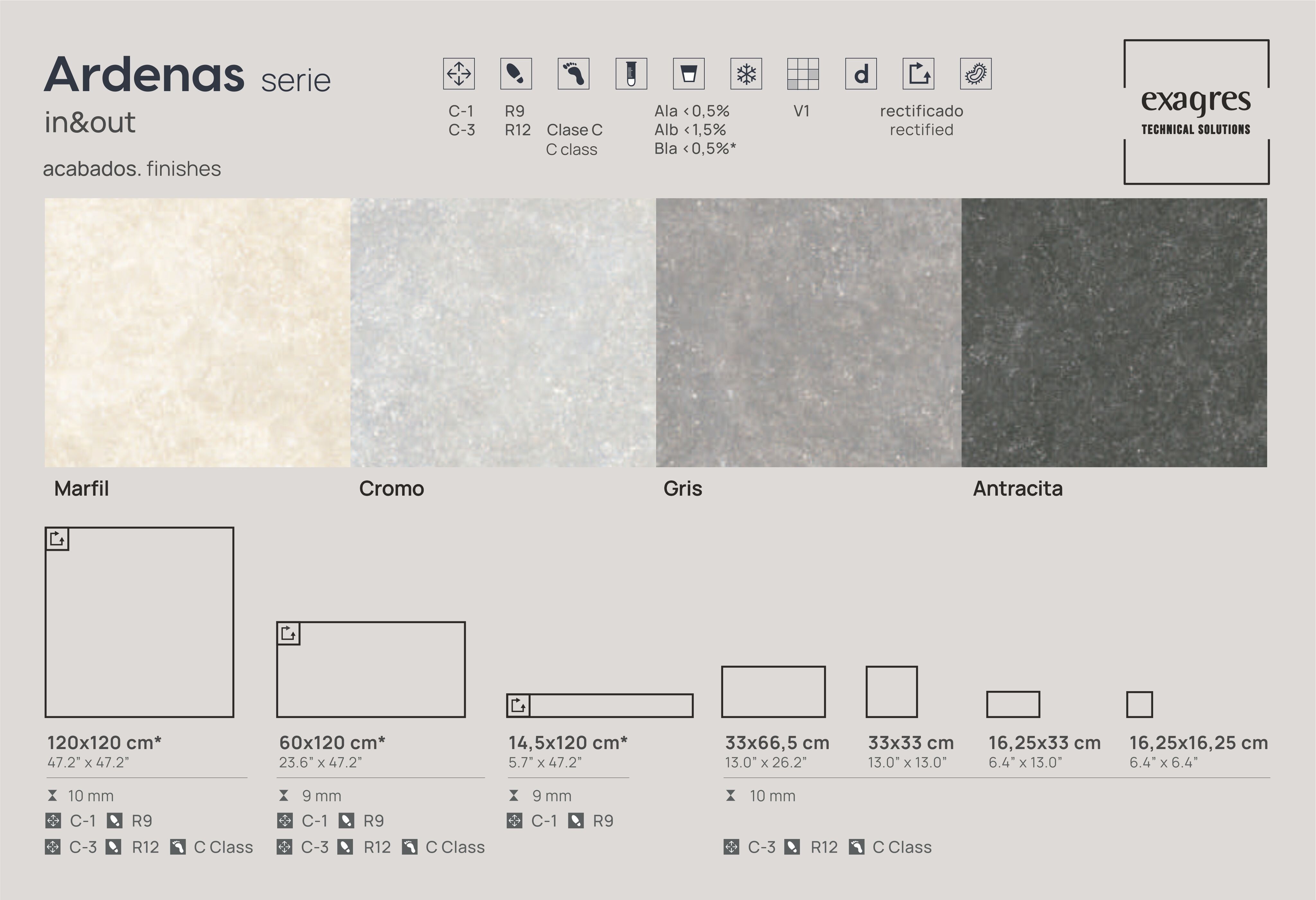 Плитка клинкерная Ardenas Marfil 60х120х0.92 матовый 2шт/упак Exagres купить в Санкт-Петербурге