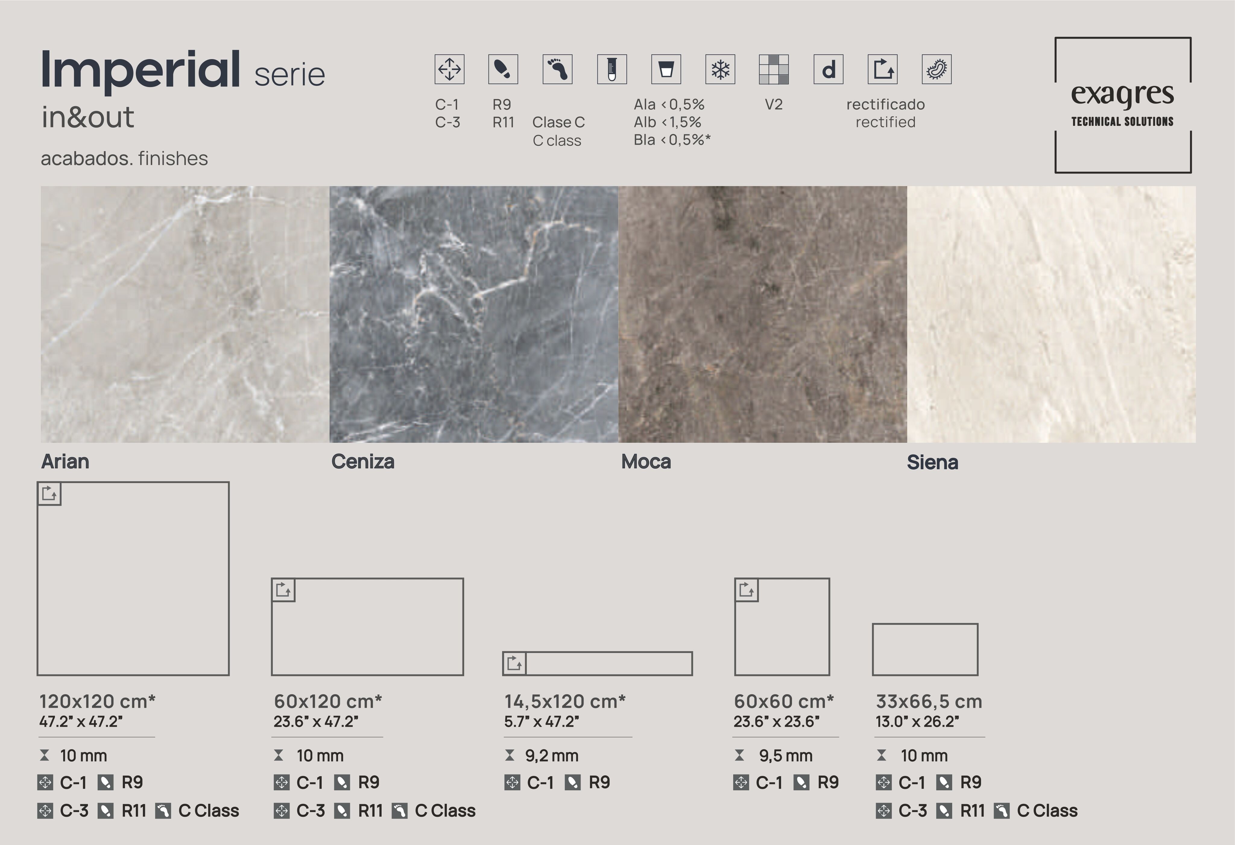 Напольная плитка Imperial Arian 60х120х1.1 матовая Exagres купить в Санкт-Петербурге