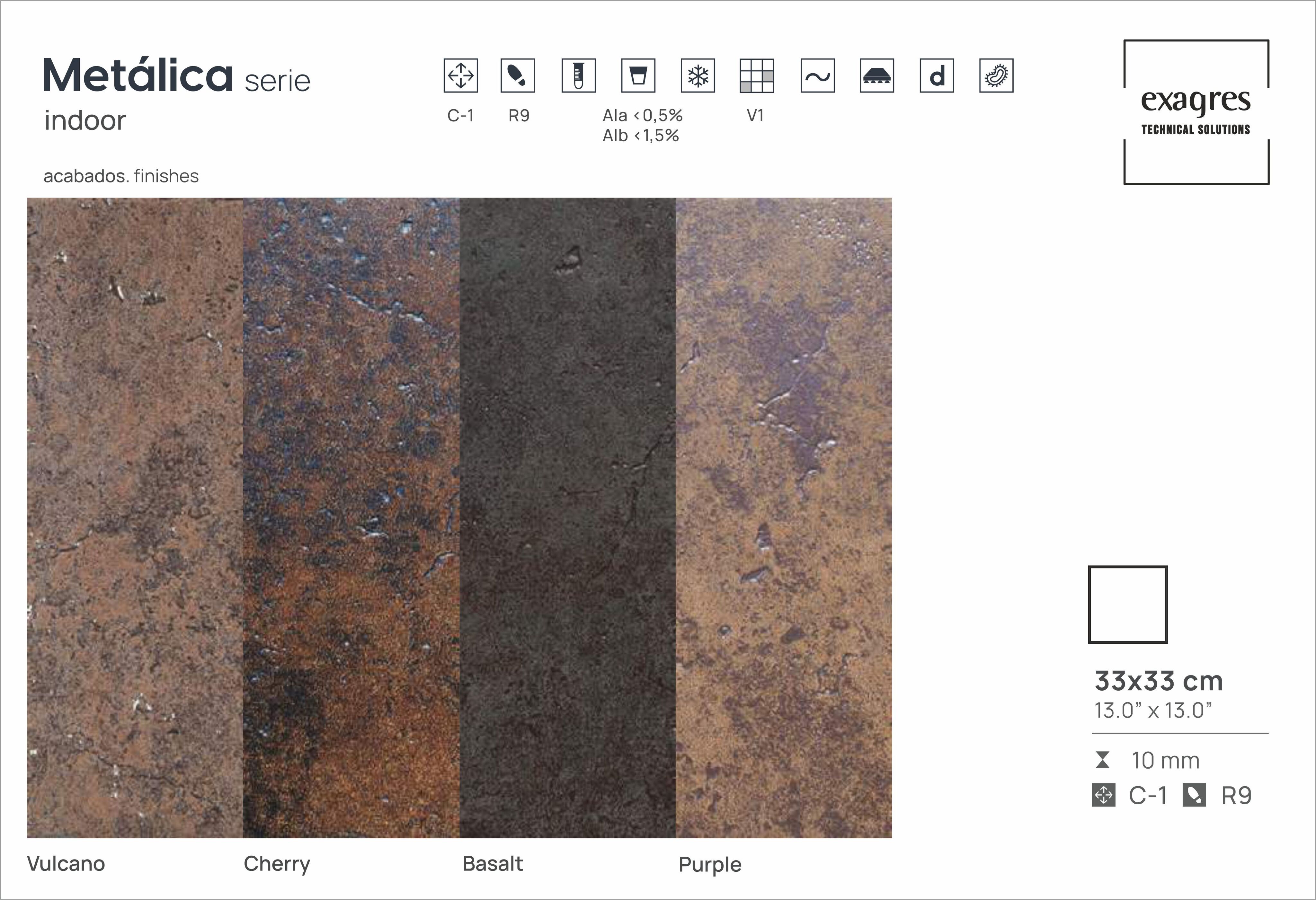 Ступень фронтальная Peldano Fiorentino Metalica Basalt 33х33х1.2 матовый 4шт/упак Exagres купить в Санкт-Петербурге